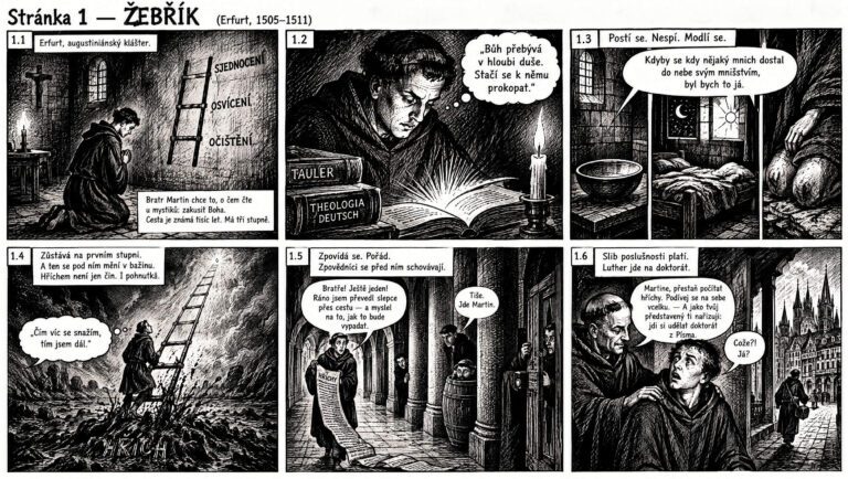 Comic, Seite 1 — Die Leiter (Erfurt 1505–1511)